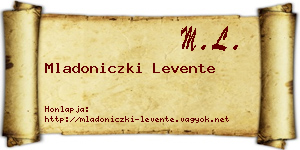 Mladoniczki Levente névjegykártya