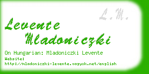 levente mladoniczki business card